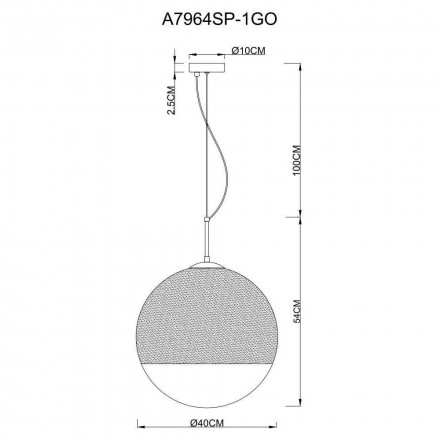 Светильник подвесной Arte Lamp Jupiter Gold A7964SP-1GO