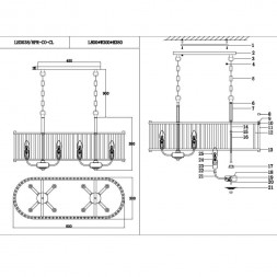 Подвесная люстра Lumien Hall Lariana LH3038/8PR-CO-CL