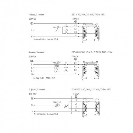 Шинопровод трехфазный Nowodvorski Ctls Track 8716