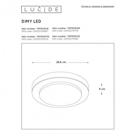 Потолочный светильник Lucide Dimy 79179/12/30