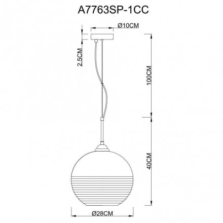 Светильник подвесной Arte Lamp Wave A7763SP-1CC