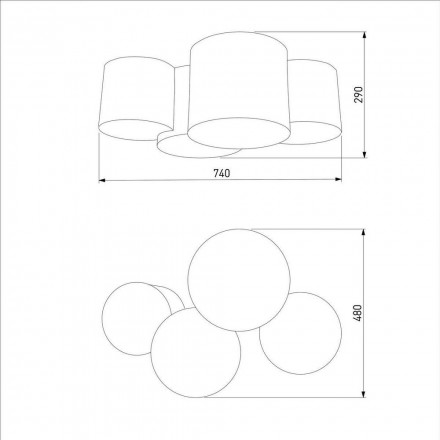 Потолочный светильник TK Lighting 4393 Mona Gray
