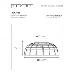 Потолочный светильник Lucide Elodie 45149/30/37